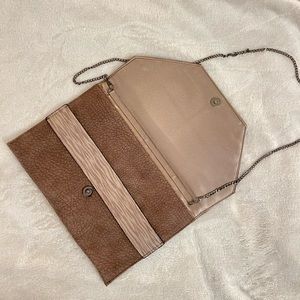 Faux-Suede multi-way clutch, used once!!